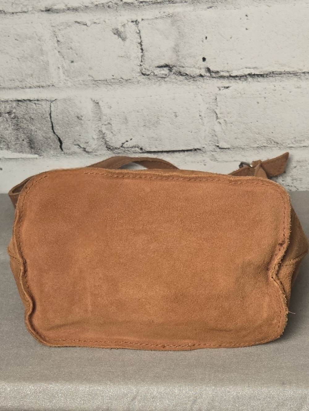 Vintage 2002 GAP Brown Suede Hobo Bag Y2K Minimalist Shoulder Bag - Picture 6 of 15